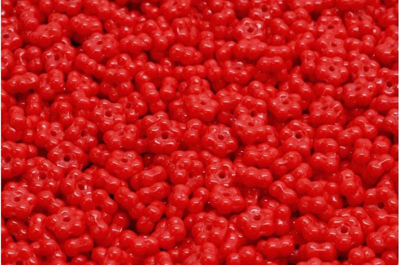 Forget Me Not Beads, Opaque Red (93200), Glass, Czech Republic