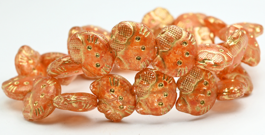 清仓 10克 Hello Kitty 珠子，19 x 18 毫米，水晶43606金衬（00030-43606-54202），玻璃，捷克共和国