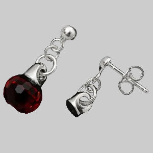 Stud Earring with half ball and chain, half ball approx. 3.85 mm, including butterfly, Sterling Silver 925