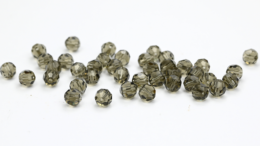 Special Machine Cut Faceted Fire Polished Round Beads By Preciosa, Black Diamond (BLACK-DIAMOND), Glass, Czech Republic ~ STRANDED