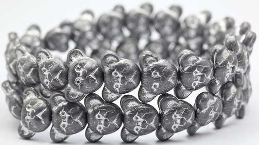 Sad Bear Muzzle Beads, 22000 Silver Lined (1419-22000-54201), Glass, Czech Republic ~ STRANDED