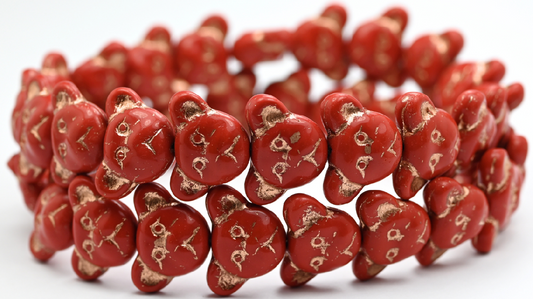 Sad Bear Muzzle Beads, 93500 Copper Lined (1419-93500-54200), Glass, Czech Republic ~ STRANDED