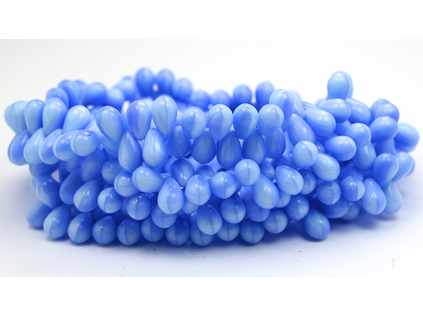 OUTLET 10 grams Drop Beads, 6 x 9 mm, Blue (6300033040), Glass, Czech Republic