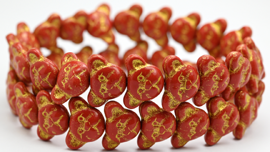 Sad Bear Muzzle Beads, 93500 Yellow Lined (1419-93500-43803), Glass, Czech Republic ~ STRANDED