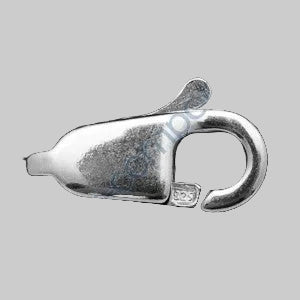 Lobster Clasp, approx. 10 mm, Sterling Silver 925