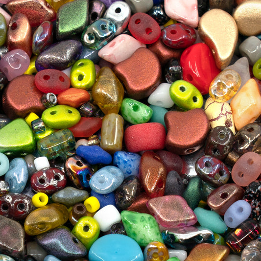 OUTLET 10 grams Matubo Bead Mix (Superduo, Ginko Atd), size mix, MIX (X), Glass, Czech Republic