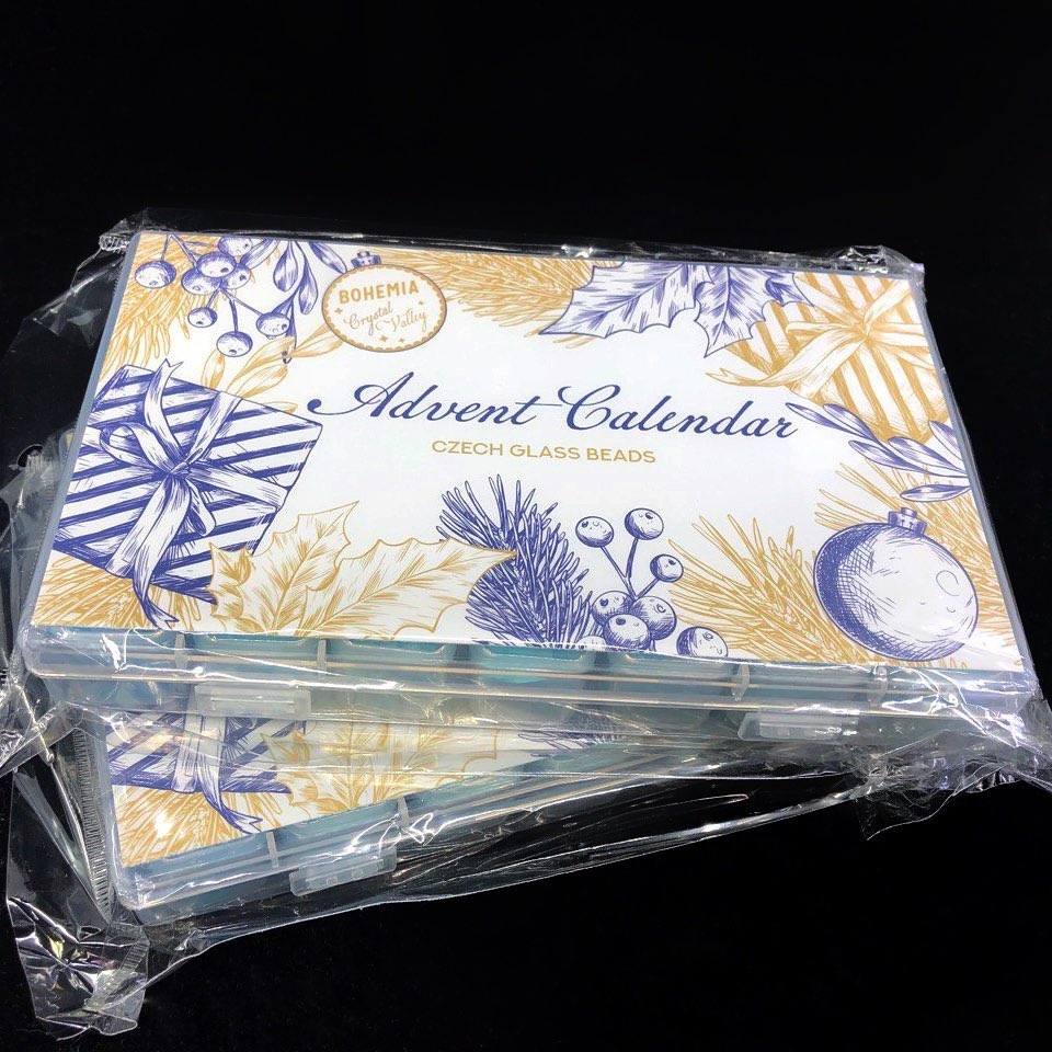 OUTLET Czech Glass Beads Advent Calendar – 24 Days, 28 Unique Bead Designs