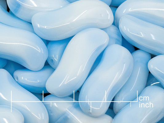 OUTLET 250g Pressed Czech Glass Beads, 27 x 12 mm, Light Blue (111-30497-27x12-07304) - Mixed Glass