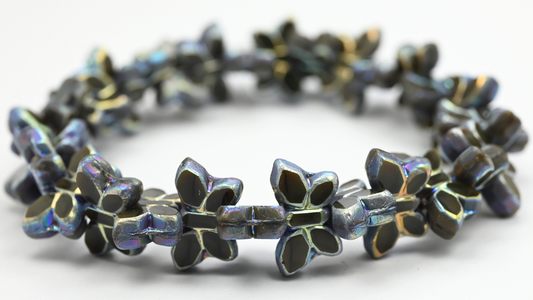 Table Cut Butterfly Beads, Mix Brown Crystal Ab 2X (16617-AB-2X), Glass, Czech Republic ~ STRANDED