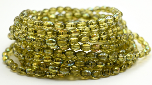 Olive Oval Beads, Crystal 34325 Ab (75-00030-34325-AB), Glass, Czech Republic ~ STRANDED