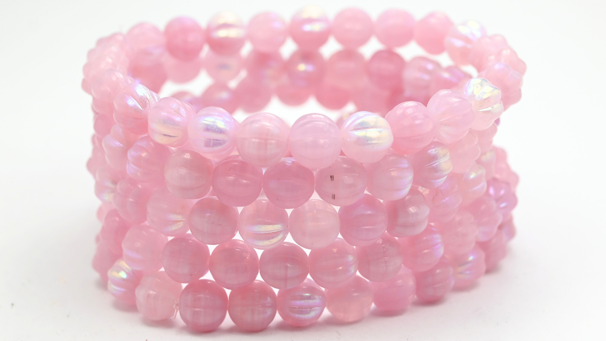 Melon Beads, 22310 Ab (8-22310-AB), Glass, Czech Republic ~ STRANDED