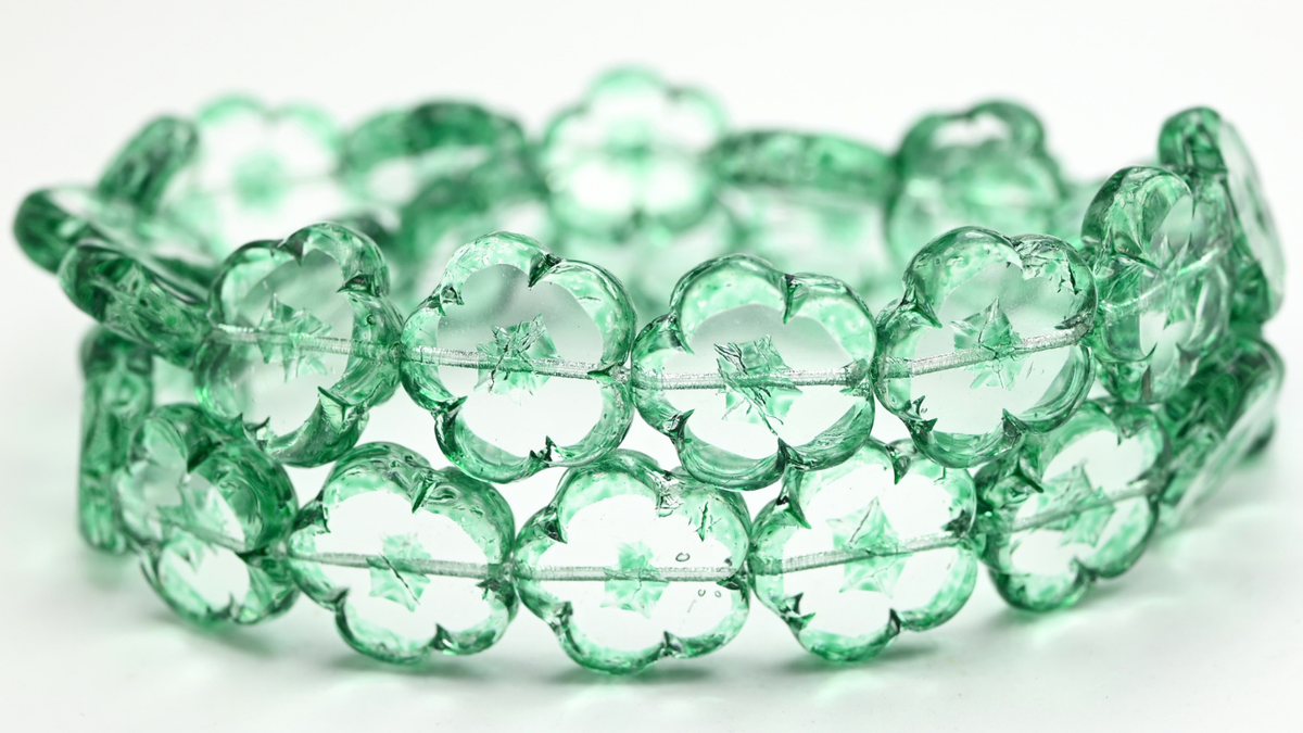Table Cut Flower Beads, Crystal 34324 Bubble (00030-34324-BUBBLE), Glass, Czech Republic ~ STRANDED