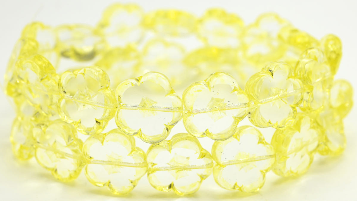 Table Cut Flower Beads, Crystal 34314 (00030-34314), Glass, Czech Republic ~ STRANDED