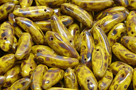 香蕉珠，黄色石灰华（83120-86800），玻璃，捷克共和国