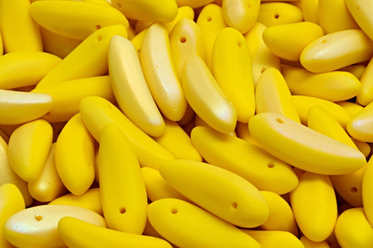 Banana Beads, Bright Yellow Matte Ab (83130-84100-28701), Glass, Czech Republic