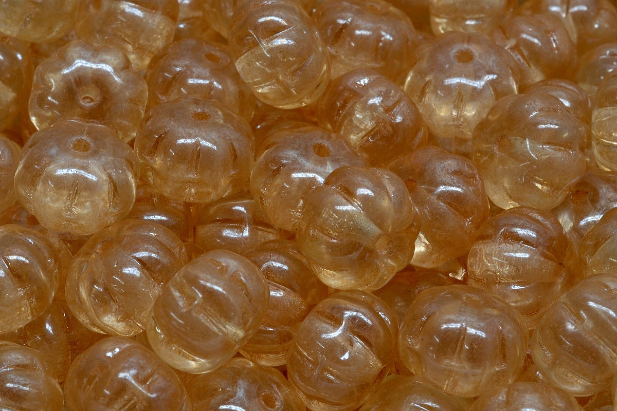 Pumpkin Beads, Crystal Luster Brown Full Coated (00030-14413), Glass, Czech Republic