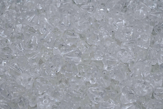 Bell Flower Beads, Crystal (00030), Glass, Czech Republic