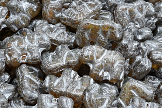 Elephant Beads, Crystal Travertin Silver Lined (00030-86800-54301), Glass, Czech Republic
