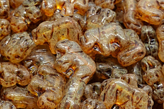 Elephant Beads, Crystal Travertin (00030-86800), Glass, Czech Republic