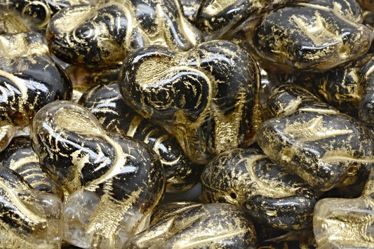 Elephant Beads, 17006 Gold Lined (17006-54302), Glass, Czech Republic