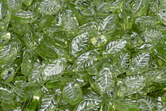 Bay Leaf Beads, Transparent Yellow Silver Lined (80130-54301), Glass, Czech Republic