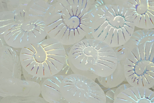Shell Beads, Crystal Ab Full (2X Side) Matte (00030-28703-84100), Glass, Czech Republic