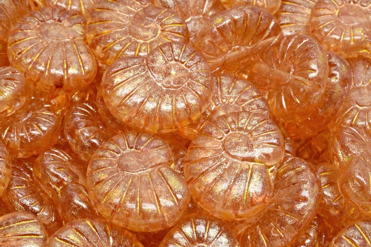 Shell Beads, Crystal Light Pink Light Yellow (00030-34304-34302), Glass, Czech Republic