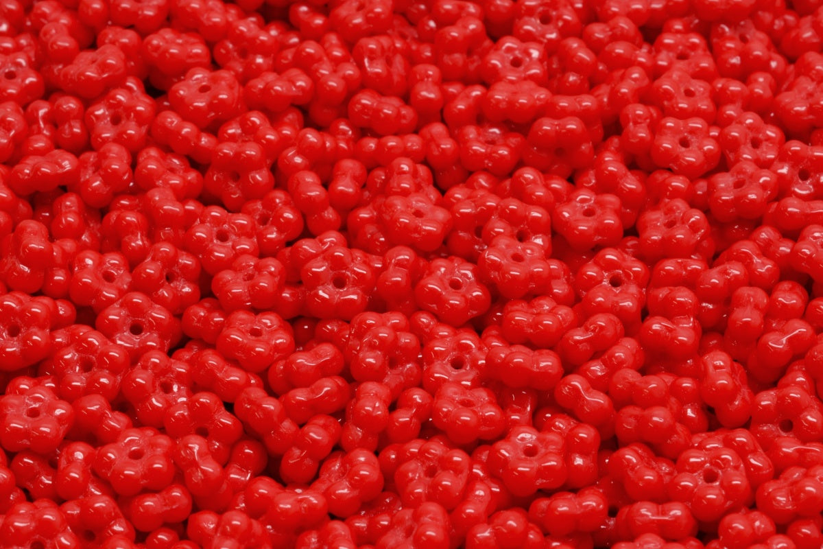 OUTLET 10 grams Forget Me Not Beads, 5 x 5 mm, Opaque Red (93200), Glass, Czech Republic