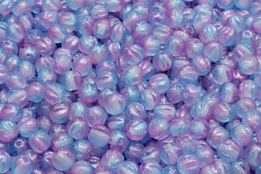 OUTLET 10 grams Melon Beads, 4 x 4 mm, Crystal Blue (00030-542003), Glass, Czech Republic