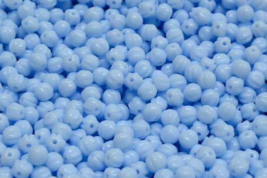 Melon Beads, Light Blue (33000), Glass, Czech Republic