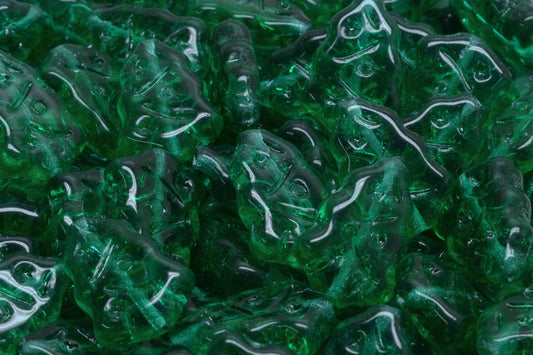 Christmas Tree Beads, Transparent Green Emerald (50720), Glass, Czech Republic
