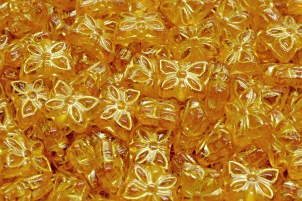 Butterfly Beads, Transparent Orange 54320 (10060-54320), Glass, Czech Republic