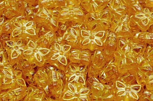 Butterfly Beads, Transparent Orange 54320 (10060-54320), Glass, Czech Republic