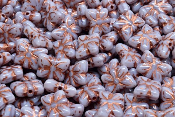 Butterfly Beads, Silk Lavender Copper Lined (24010-54319), Glass, Czech Republic