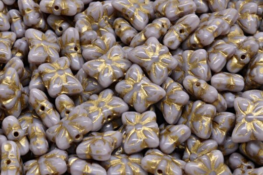 Butterfly Beads, Silk Lavender Gold Lined (24010-54302), Glass, Czech Republic