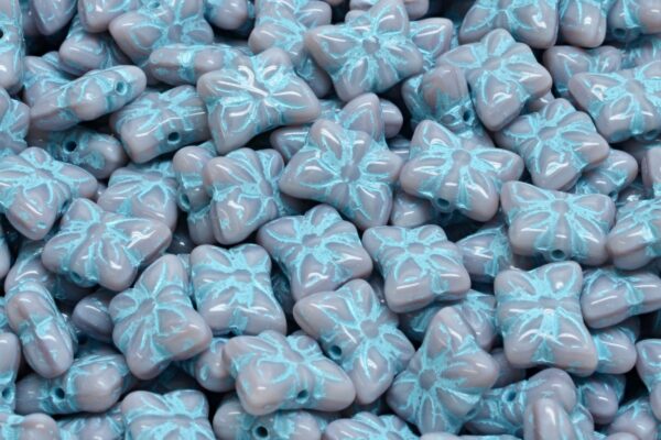 Butterfly Beads, Silk Lavender Light Blue Lined (24010-54308), Glass, Czech Republic
