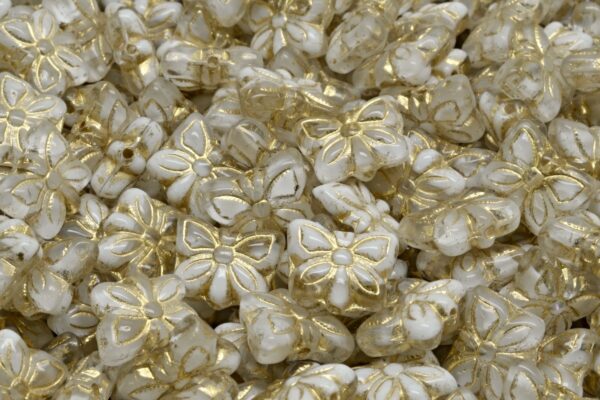 Butterfly Beads, White Gold Lined (R0201-54302), Glass, Czech Republic