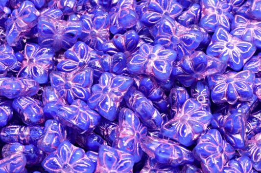 Butterfly Beads, R0336 Pink Lined (R0336-54321), Glass, Czech Republic