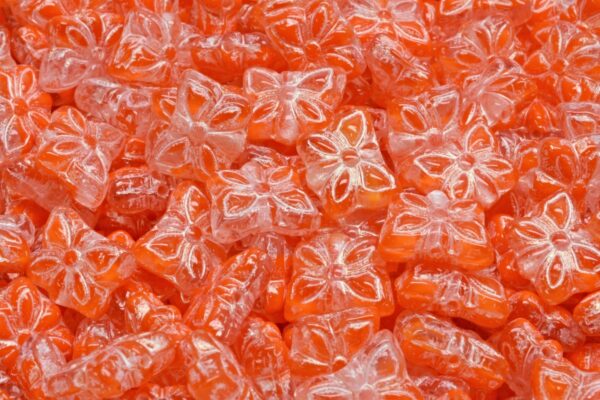 Butterfly Beads, Orange 43801 (R0912-43801), Glass, Czech Republic