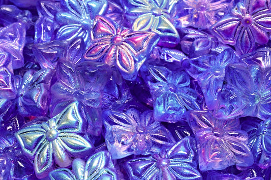 OUTLET 10 grams Butterfly Beads, 15 x 12 mm, Crystal Glossy Blue Violet (00030-48102), Glass, Czech Republic