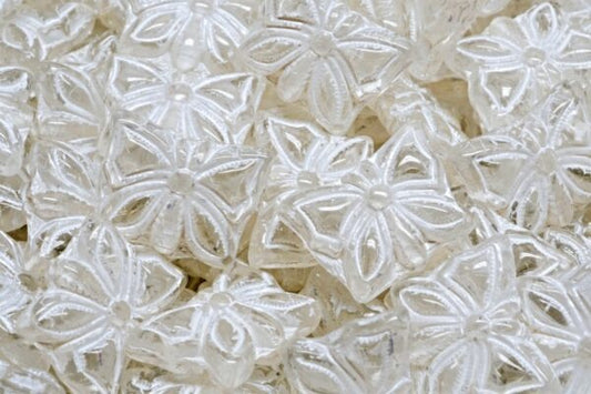 Butterfly Beads, Crystal White Lined (00030-54312), Glass, Czech Republic