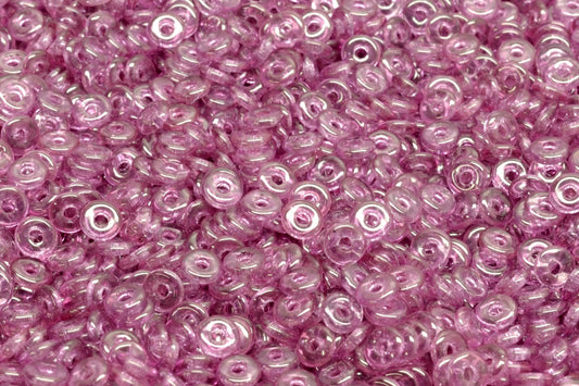 Fish Ring Pressed Glass Beads (Like O-Bead Or Demi Round), Crystal Luster Lila (00030-14494), Glass, Czech Republic