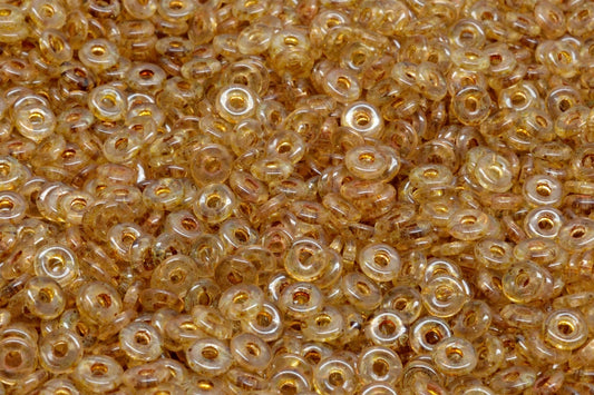 Fish Ring Pressed Glass Beads (Like O-Bead Or Demi Round), Crystal Travertin (00030-86800), Glass, Czech Republic