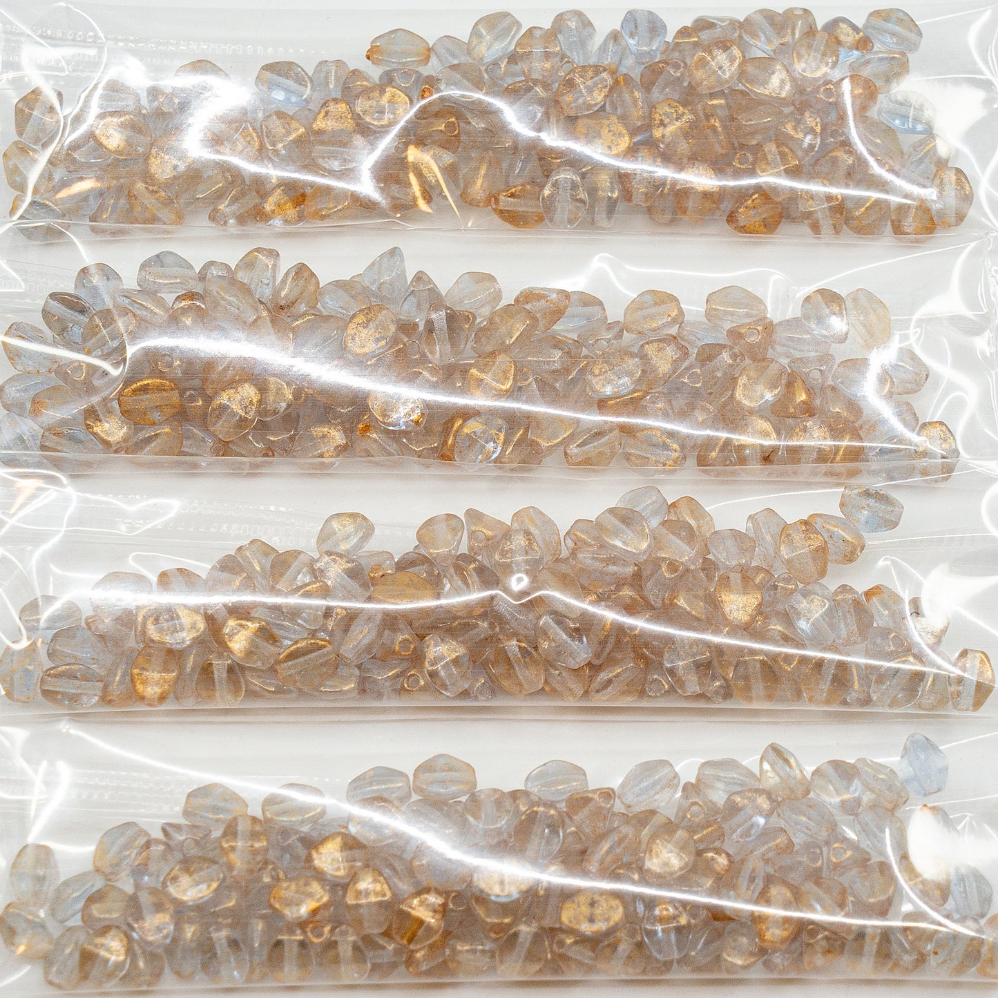 OUTLET 10 克捏珠，5 x 5 毫米，透明浅紫水晶 (20210)，玻璃，捷克共和国