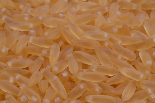 OUTLET 10 grams Dagger Beads, 3 x 11 mm, Transparent Orange Matte (10030-84100), Glass, Czech Republic