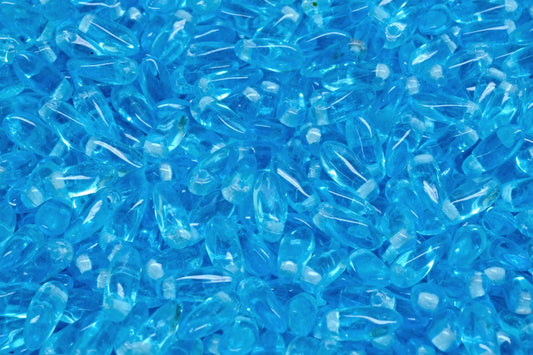 OUTLET 10 grams Dagger Beads, 2.5 x 8 mm, Transparent Aqua (60020), Glass, Czech Republic