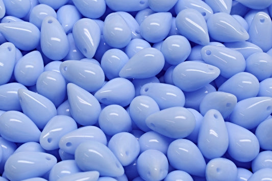 Drop Beads, Opaque Light Blue (33010), Glass, Czech Republic