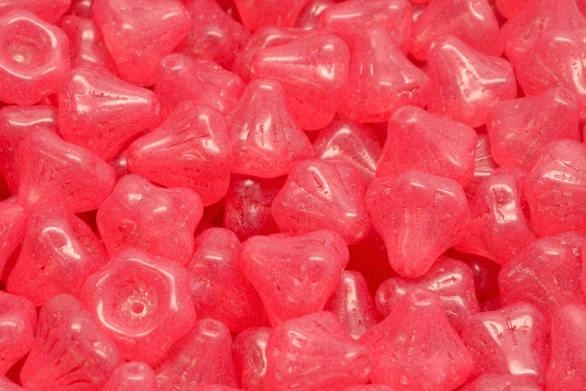 OUTLET 10 grams Flower Bell Beads, 9 x 9 mm, Crystal 20007 (00030-20007), Glass, Czech Republic