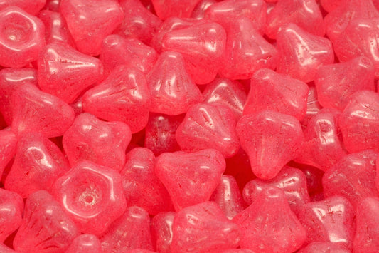 OUTLET 10 grams Flower Bell Beads, 9 x 9 mm, Crystal 20007 (00030-20007), Glass, Czech Republic