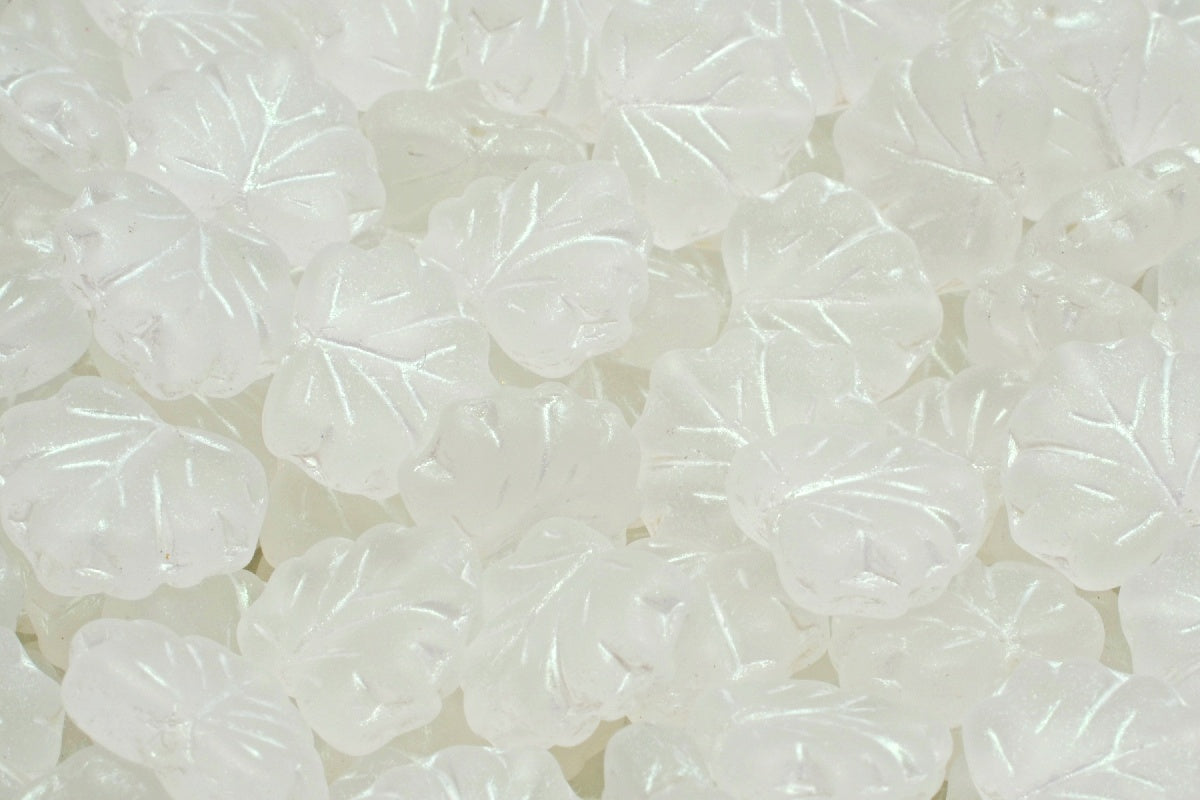 Maple Leaf Beads, Crystal Matte 43801 (00030-84100-43801), Glass, Czech Republic